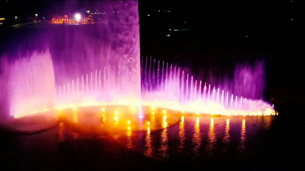 Musical fountain for a hotel or resort landscape project