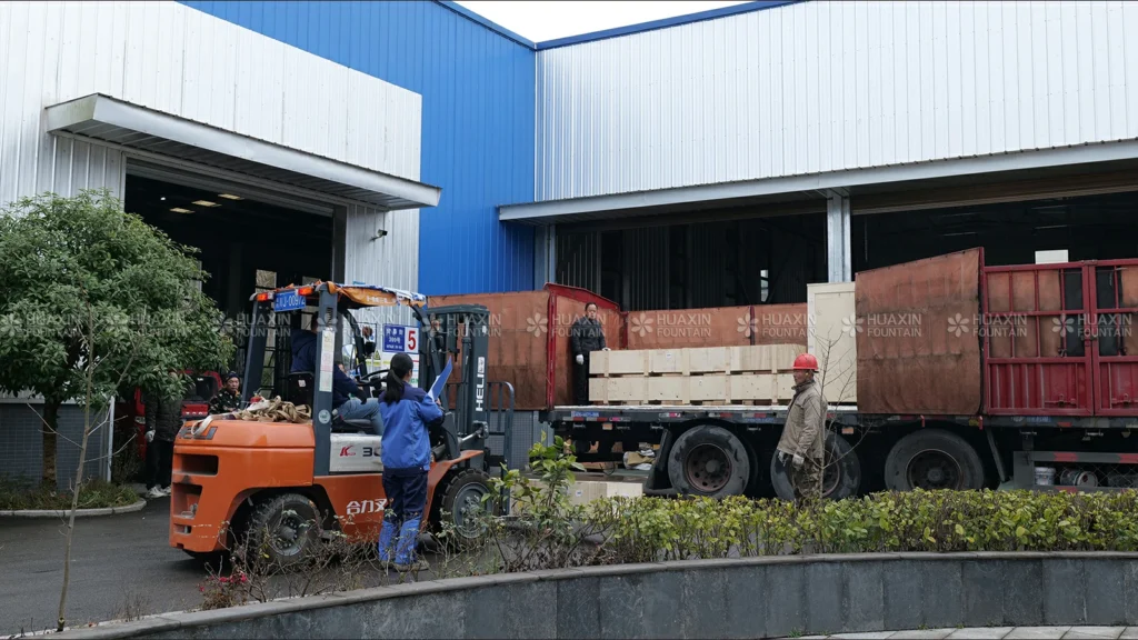 Huaxin Fountain's daily shipping schedule on January 21, 2026 – Dancing fountain equipment shipped to Uzbekistan