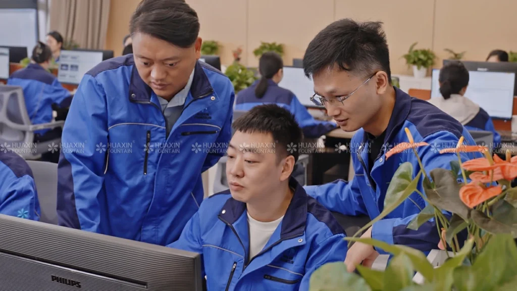 huaxin-fountain-design-team-is-discussing-the-project-design-01 huaxin-fountain-design-team-is-discussing-the-project-design-01