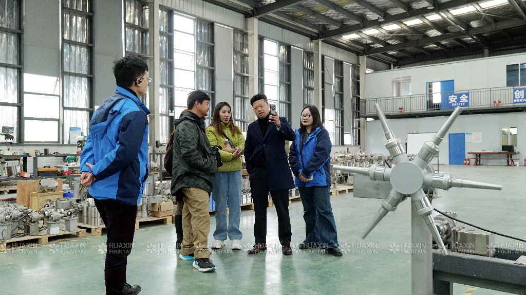 Thailand clients visiting our fountain equipment factory production workshop