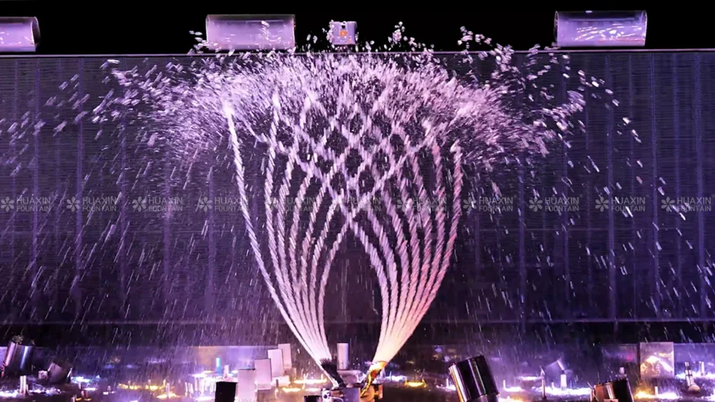 Twin Wing Rotary Fountain Jet fountain testing scene
