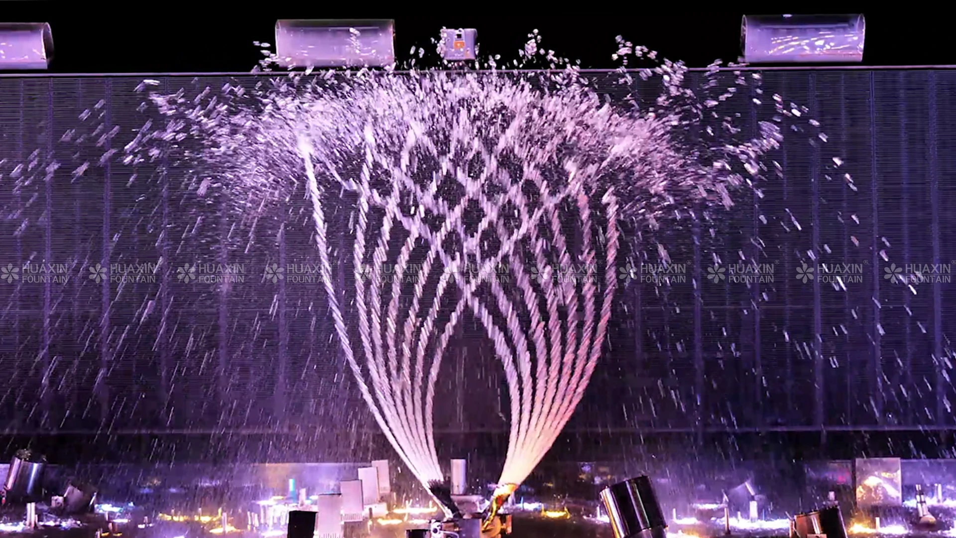 Twin Wing Rotary Fountain Jet fountain testing scene