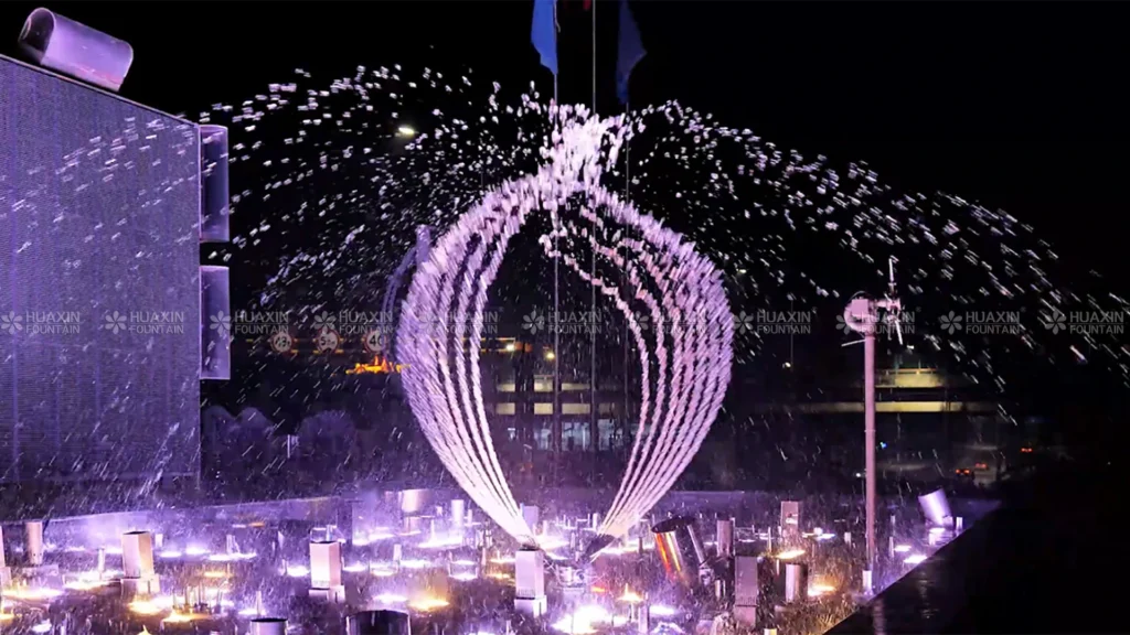 Twin Wing Fountain: Jet wing-like water movement