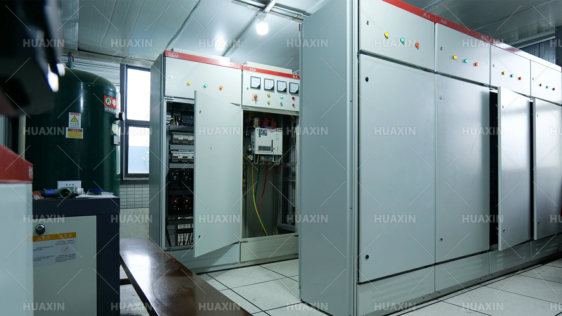 Site photo showing equipment room or installation space for fountain system planning