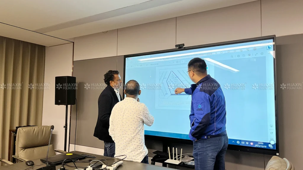 Engineering discussion for the fountain project quotation planning