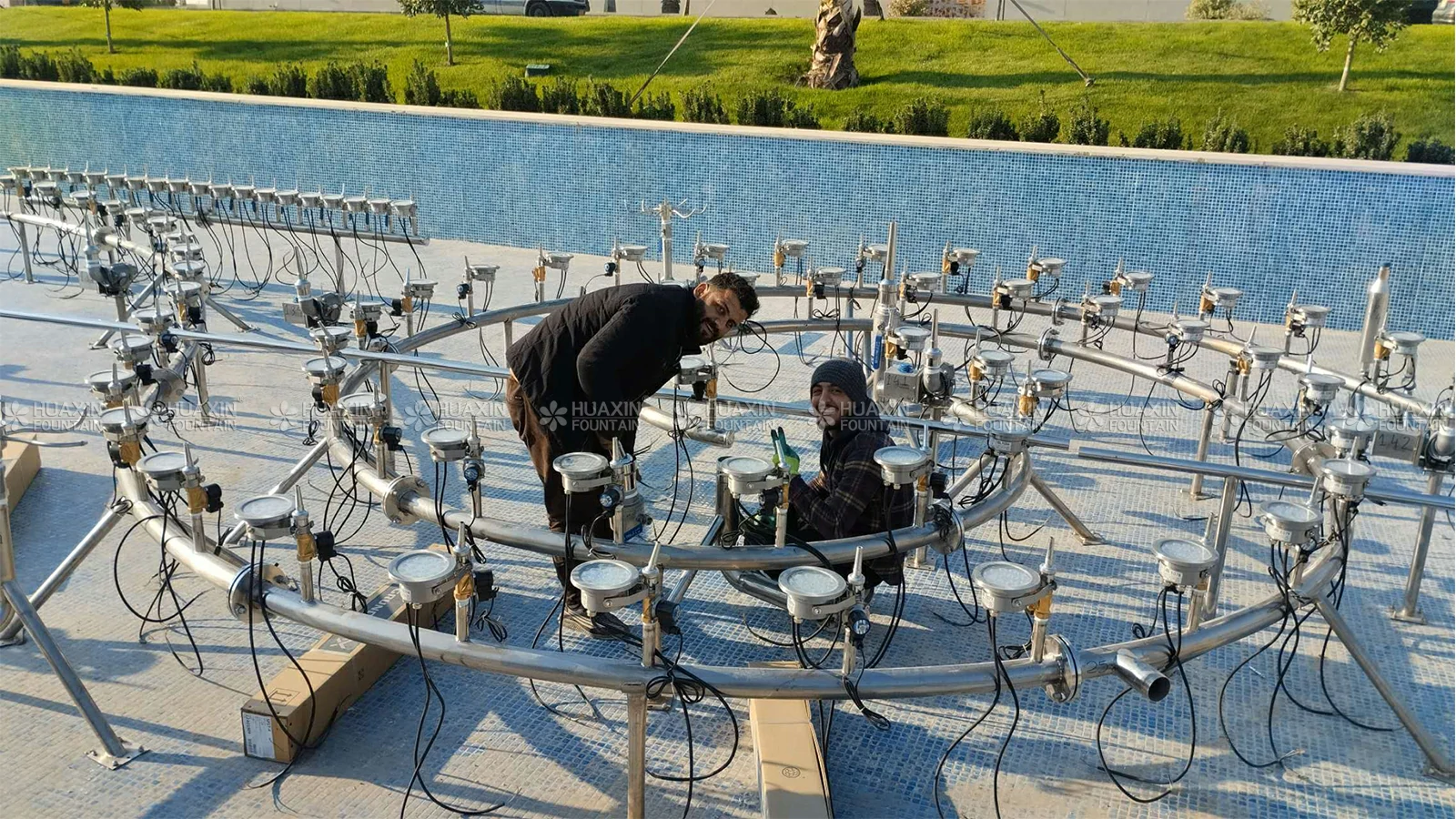 Overseas fountain installation showing the value of local on-site support and coordination