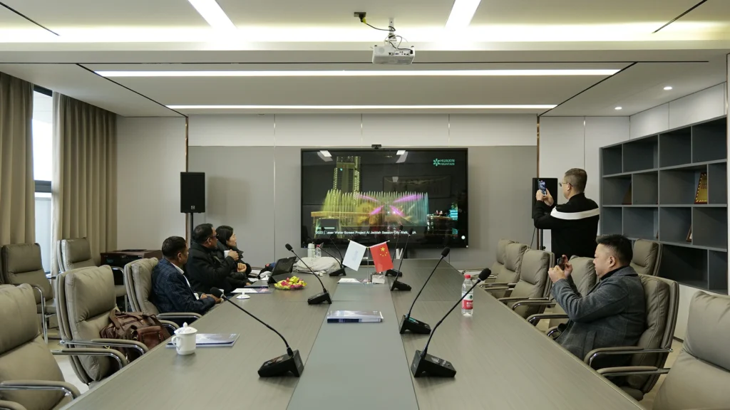 Meeting with a client to discuss fountain project requirements and supplier support