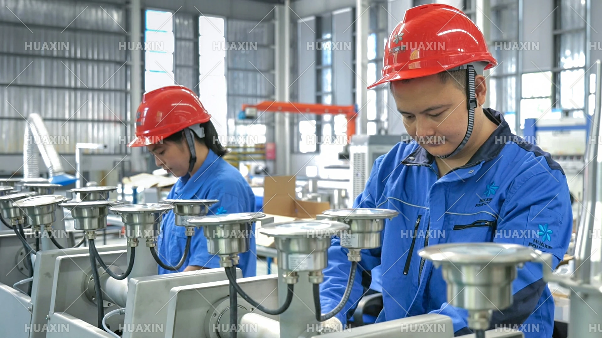 Huaxin Fountain in-house production line for fountain equipment manufacturing