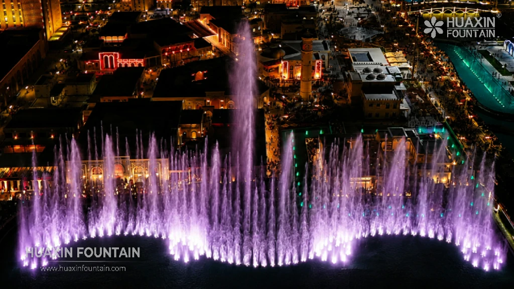 50-meter central high jet in Margilan City musical fountain project