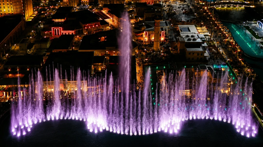 50-meter central high jet in Margilan City musical fountain project