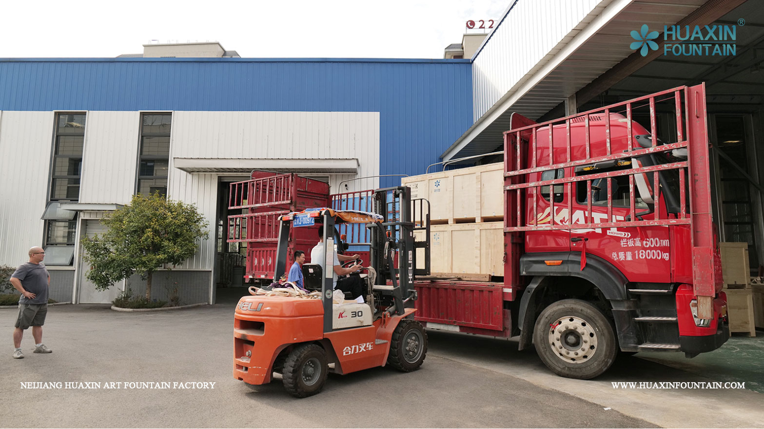 Fountain equipment ready for delivery to the Manas Airport VIP Lounge Entrance project