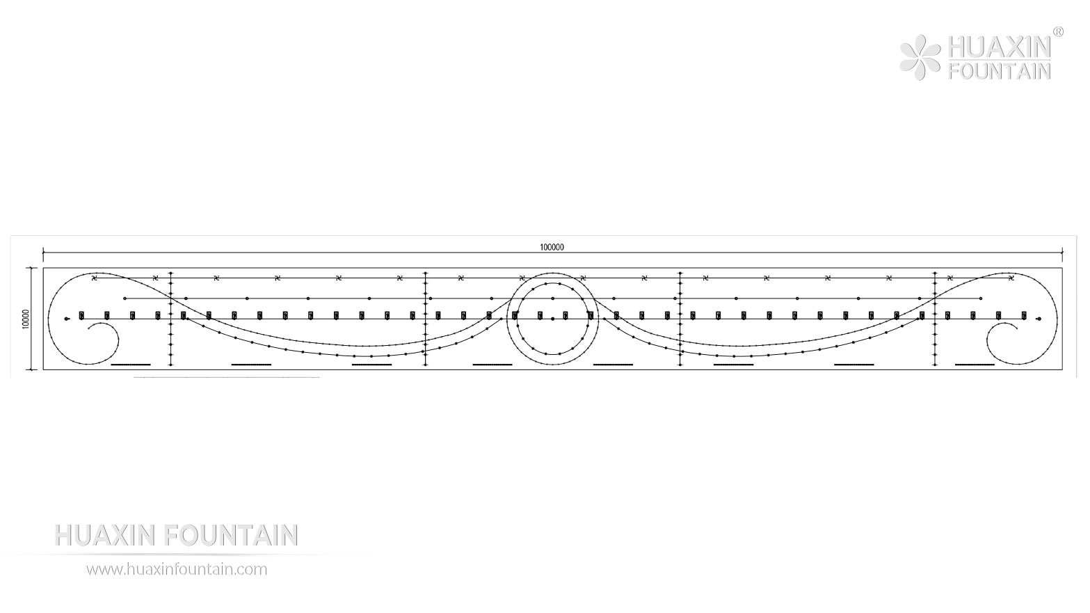 Fountain layout drawing for the Al-Saraya Al-Hamra Lake project in Tripoli