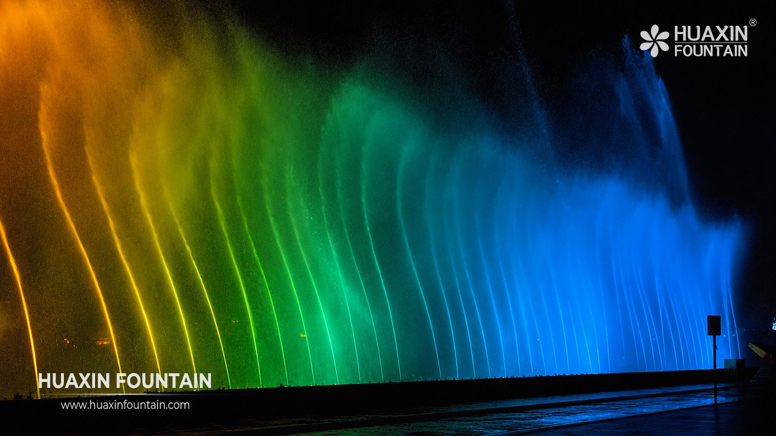 Water and lighting display at the Grand Majidi Mall dancing fountain