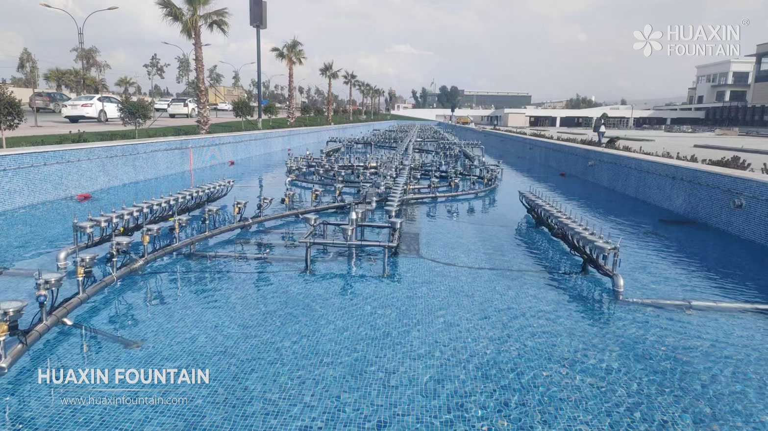 On-site installation of the Grand Majidi Mall fountain in Erbil