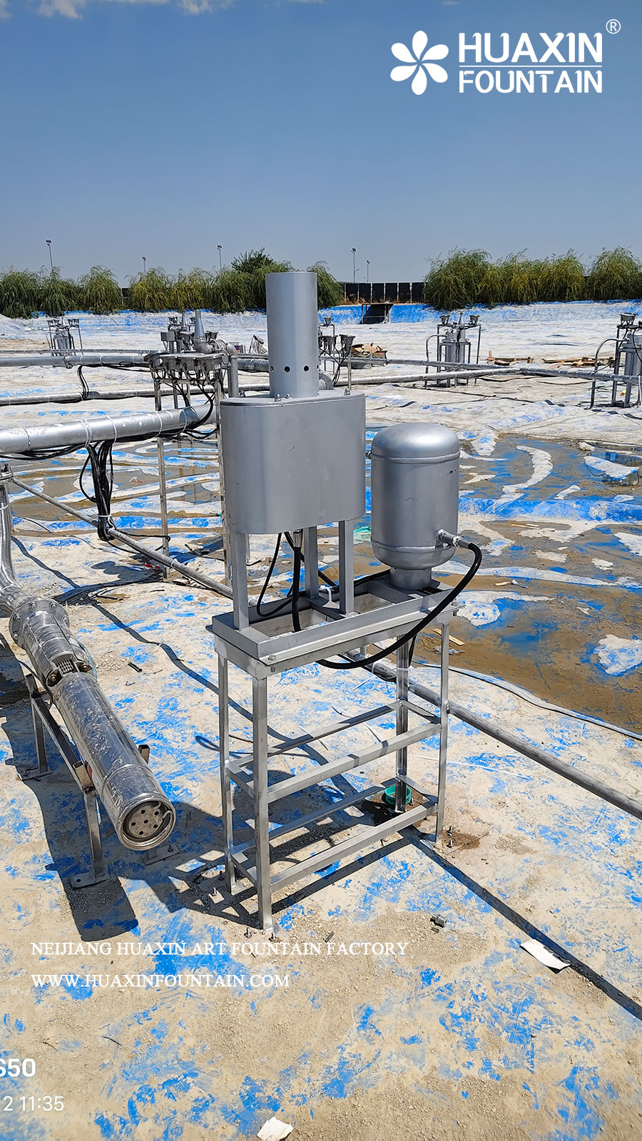 Fountain equipment installed at the Nurafshon Business City project site