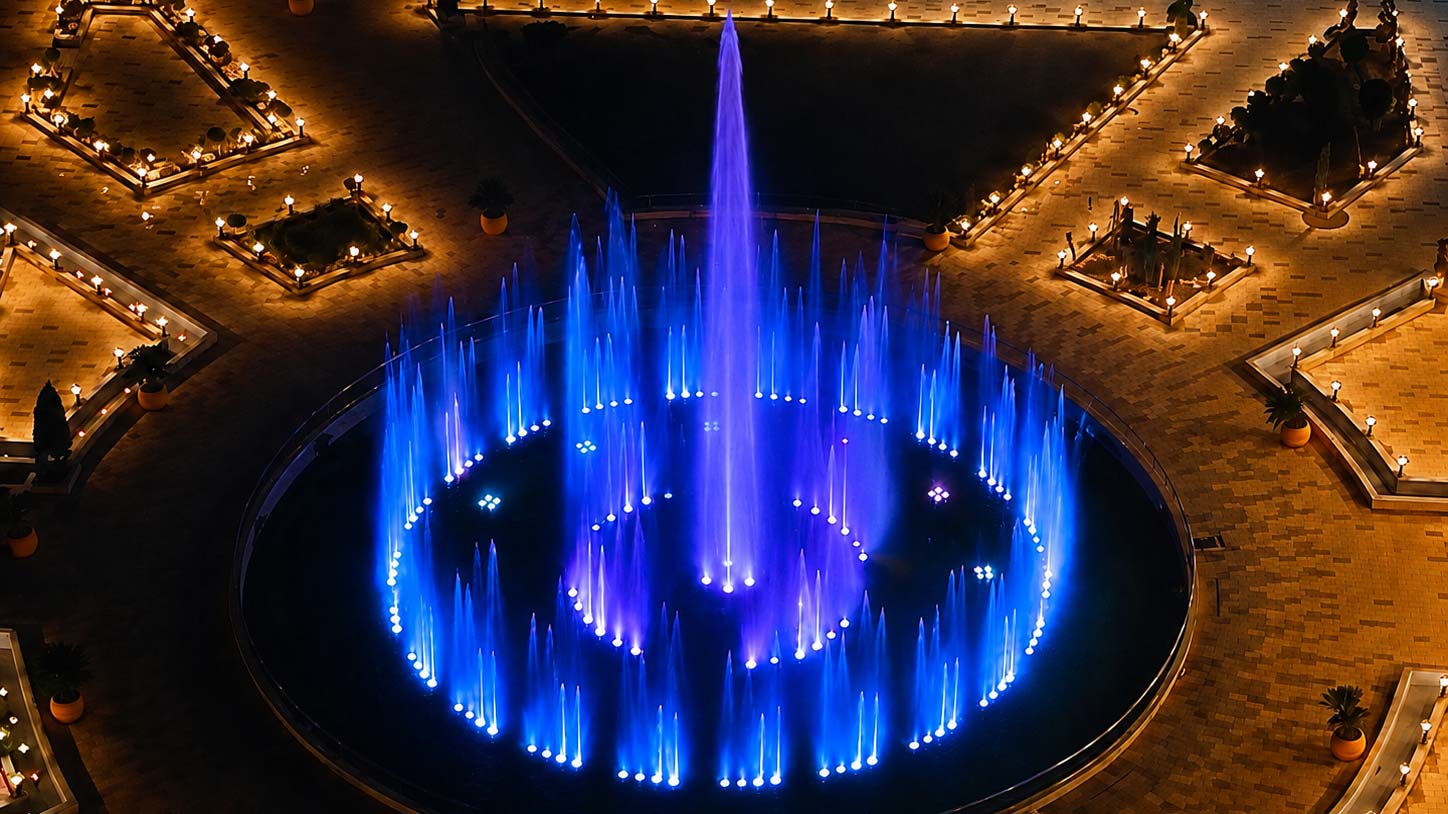 Furat Mall circular dancing fountain in Najaf, Iraq