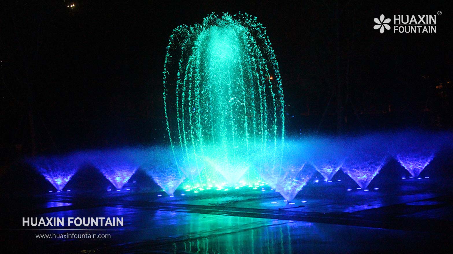 Commercial dry deck fountain project at Chengdu Hechuang Plaza China