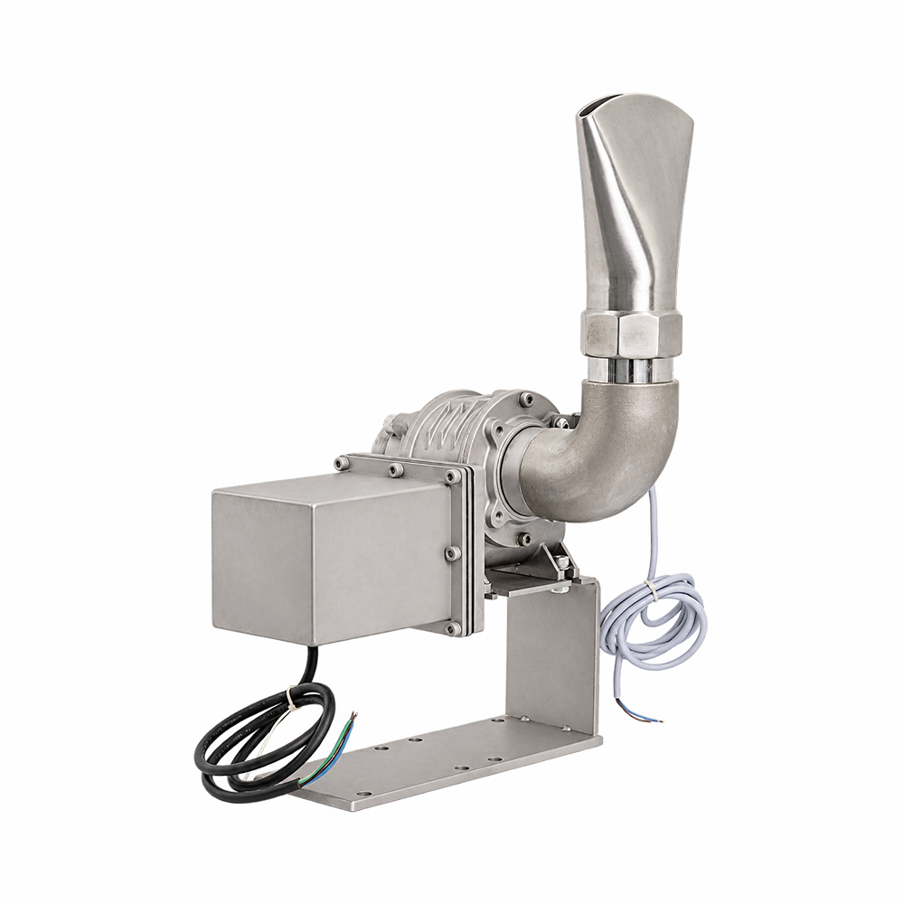 Single-axis fountain unit fitted with a fan jet nozzle