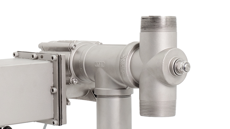 Two DN50 nozzle outlets on a Huaxin dual-nozzle 1D fountain unit