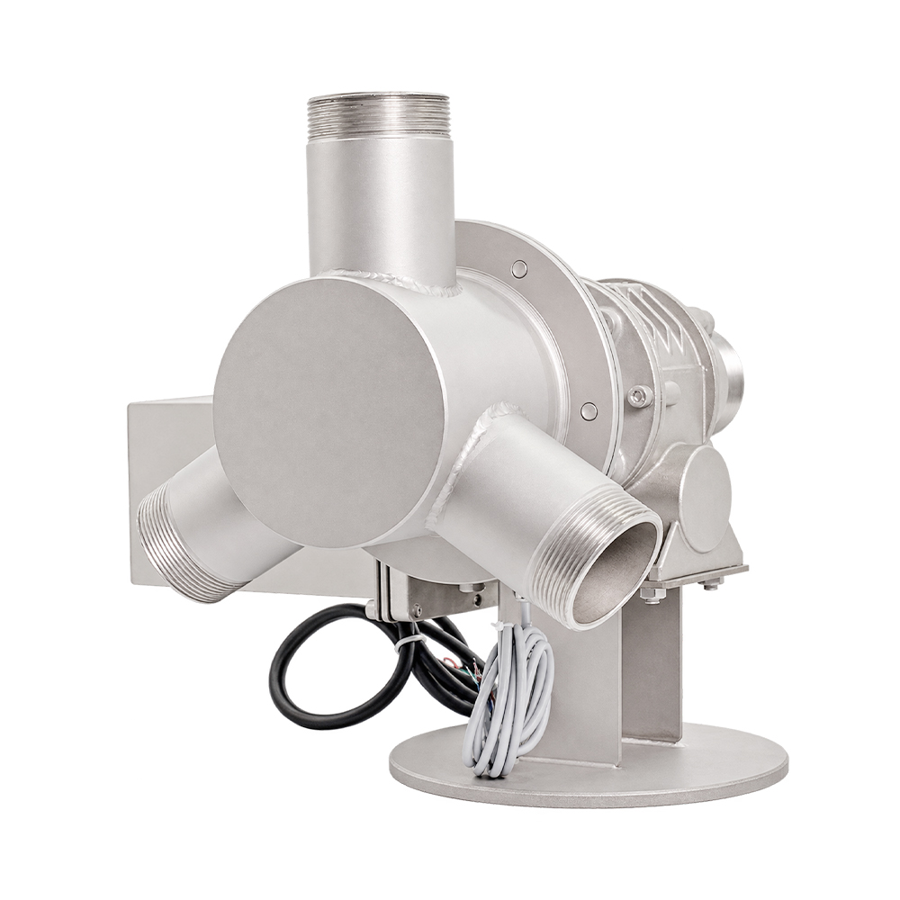 Angled view of a Huaxin triple-nozzle 1D fountain unit with three outlets and a mounting bracket