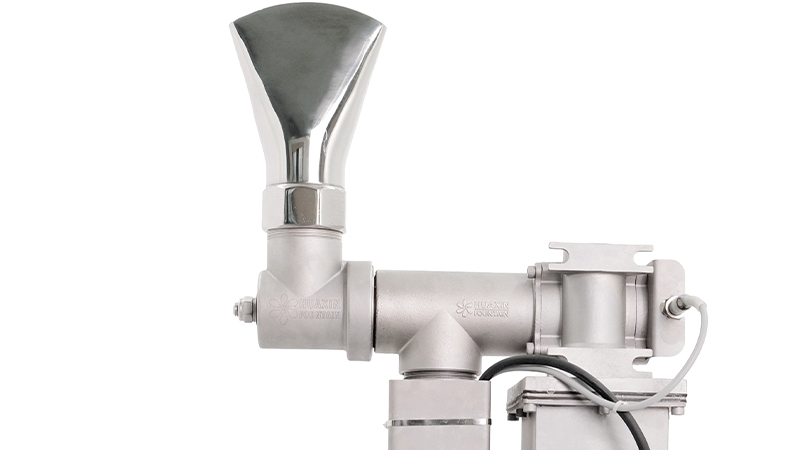 Close-up of a fan jet nozzle for the Huaxin 2D fountain unit