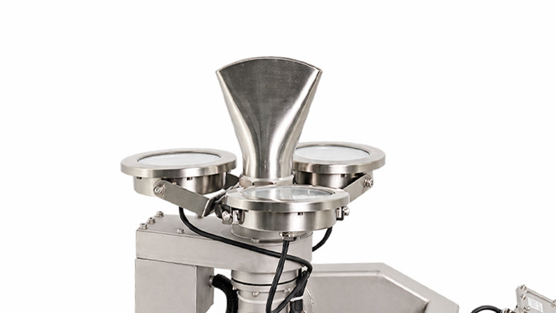 Close-up of the rotating nozzle-head assembly on a Huaxin integrated 3D fountain unit