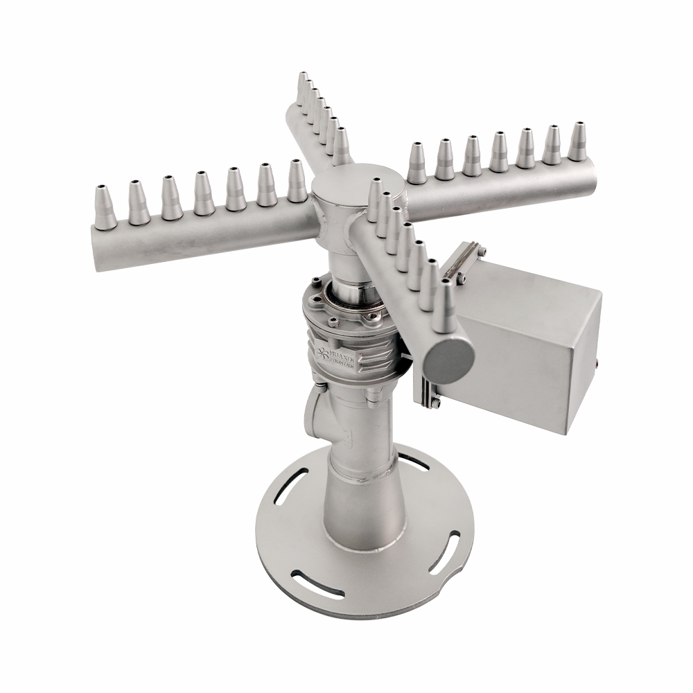 Huaxin cruciform rotating fountain unit with four rows of jet nozzles