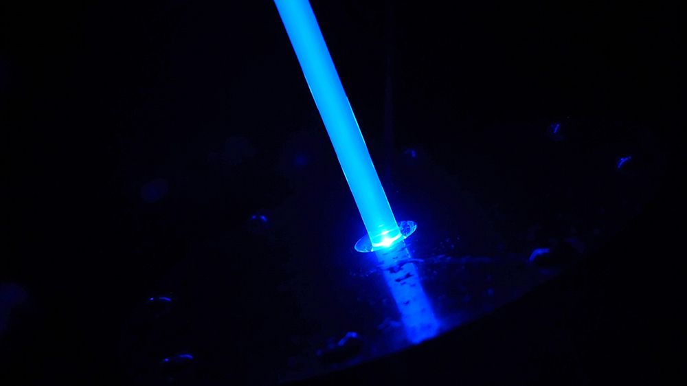 Close-up of the outlet on a Huaxin standard laminar fountain jet